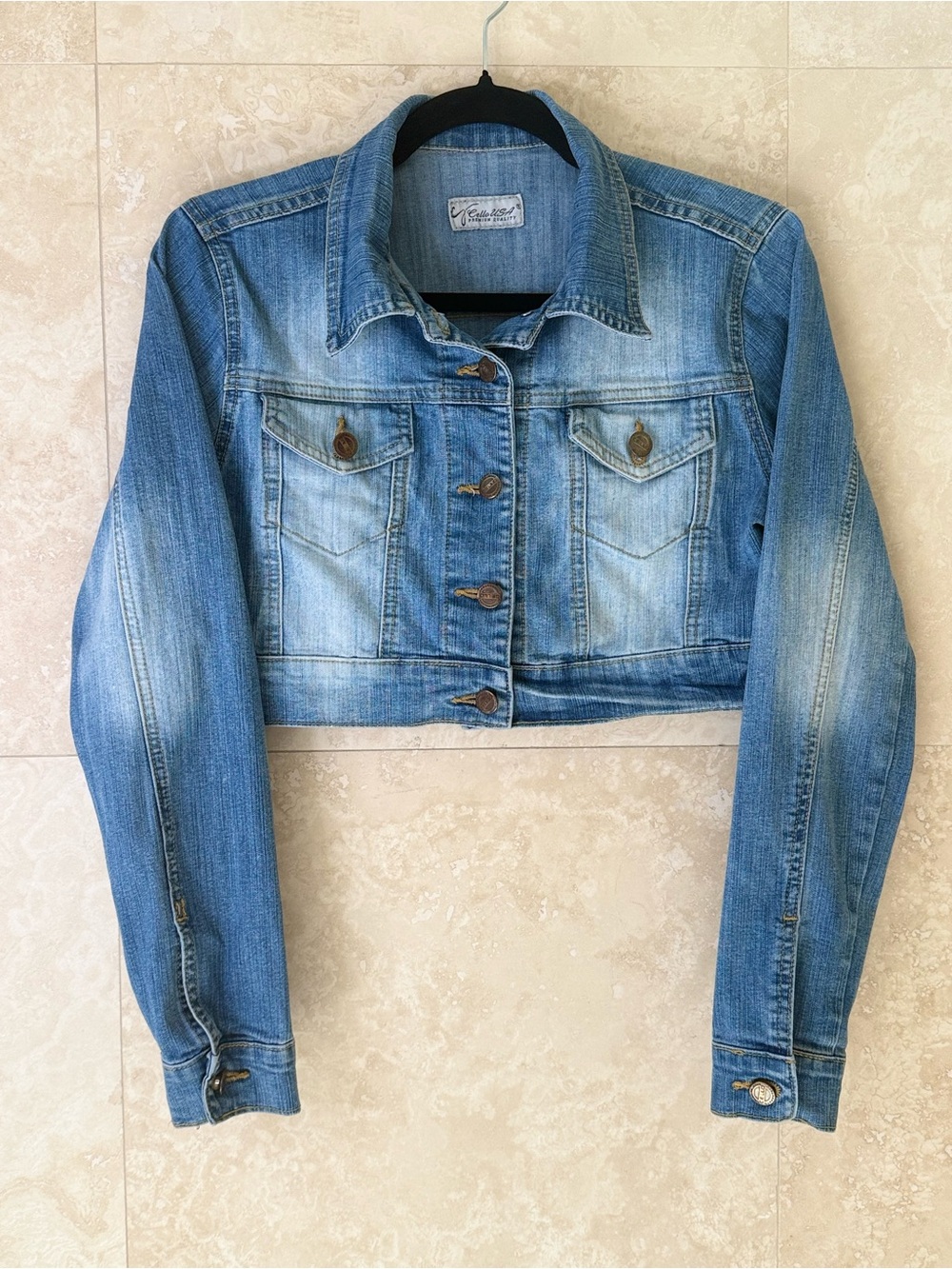 Cello USA Cropped Denim Jacket Size M EUC